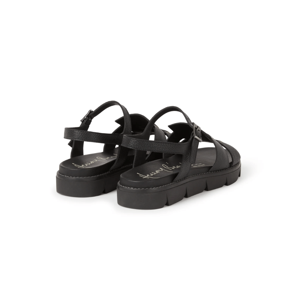 Henry Beguelin Martellato Leather Sandal in Black – International designer fashion boutique Australia Riada Concept Woollahra