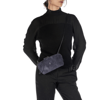 Henry Beguelin Small Crossbody Imbuttino Suede Bag in Bluette HENRY BEGUELIN Designer fashion handbags shop online and in store High End fashion boutique Sydney Australia Riada Concept Henry Beguelin Imbuttino Bag Camoscio in Navy Blue BD6009