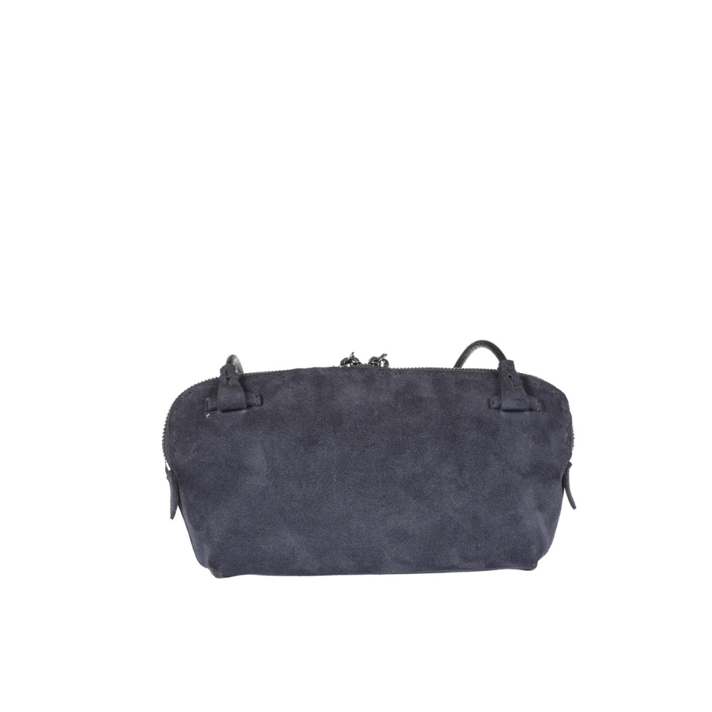 Henry Beguelin Small Crossbody Imbuttino Suede Bag in Bluette HENRY BEGUELIN Designer fashion handbags shop online and in store High End fashion boutique Sydney Australia Riada Concept Henry Beguelin Imbuttino Bag Camoscio in Navy Blue BD6009