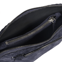 Henry Beguelin Small Crossbody Imbuttino Suede Bag in Bluette HENRY BEGUELIN Designer fashion handbags shop online and in store High End fashion boutique Sydney Australia Riada Concept Henry Beguelin Imbuttino Bag Camoscio in Navy Blue BD6009