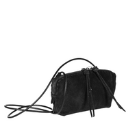 Henry Beguelin Small Crossbody Imbuttino Suede Bag in Nero HENRY BEGUELIN Designer fashion handbags shop online and in store High End fashion boutique Sydney Australia Riada Concept Henry Beguelin Imbuttino Bag Camoscio in Black BD6009