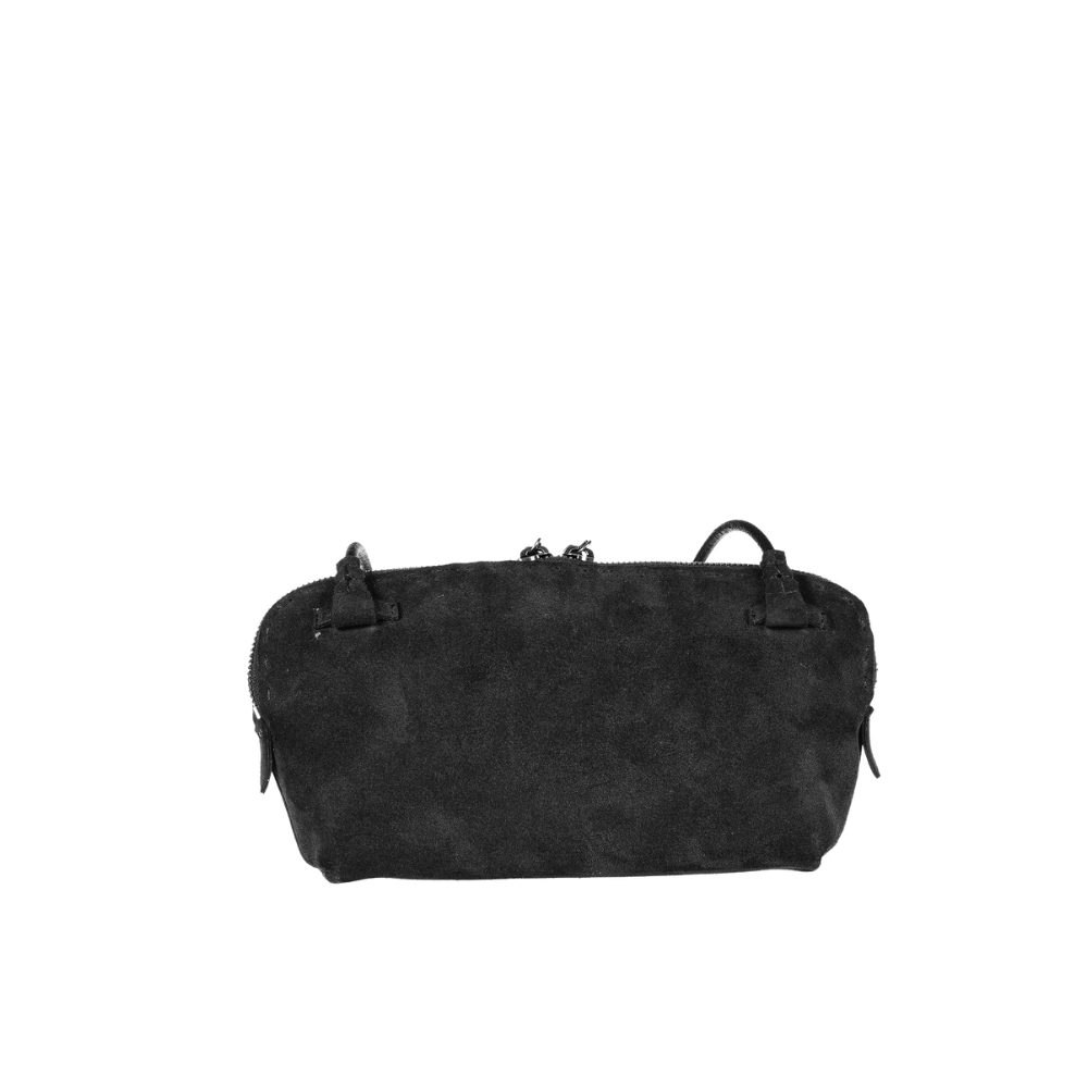 Henry Beguelin Small Crossbody Imbuttino Suede Bag in Nero HENRY BEGUELIN Designer fashion handbags shop online and in store High End fashion boutique Sydney Australia Riada Concept Henry Beguelin Imbuttino Bag Camoscio in Black BD6009