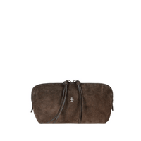 Henry Beguelin Small Crossbody Imbuttino Suede Bag in T.Moro HENRY BEGUELIN Designer fashion handbags shop online and in store High End fashion boutique Sydney Australia Riada Concept Henry Beguelin Imbuttino Bag Camoscio in Dark brown BD6009