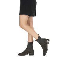 Henry Beguelin Calfskin Suede Ankle Boots with Wool Stretch Panels in Dark Brown SD5804 HENRY BEGUELIN Designer fashion handbags shop online and in store High End fashion boutique Sydney Australia Riada Concept
