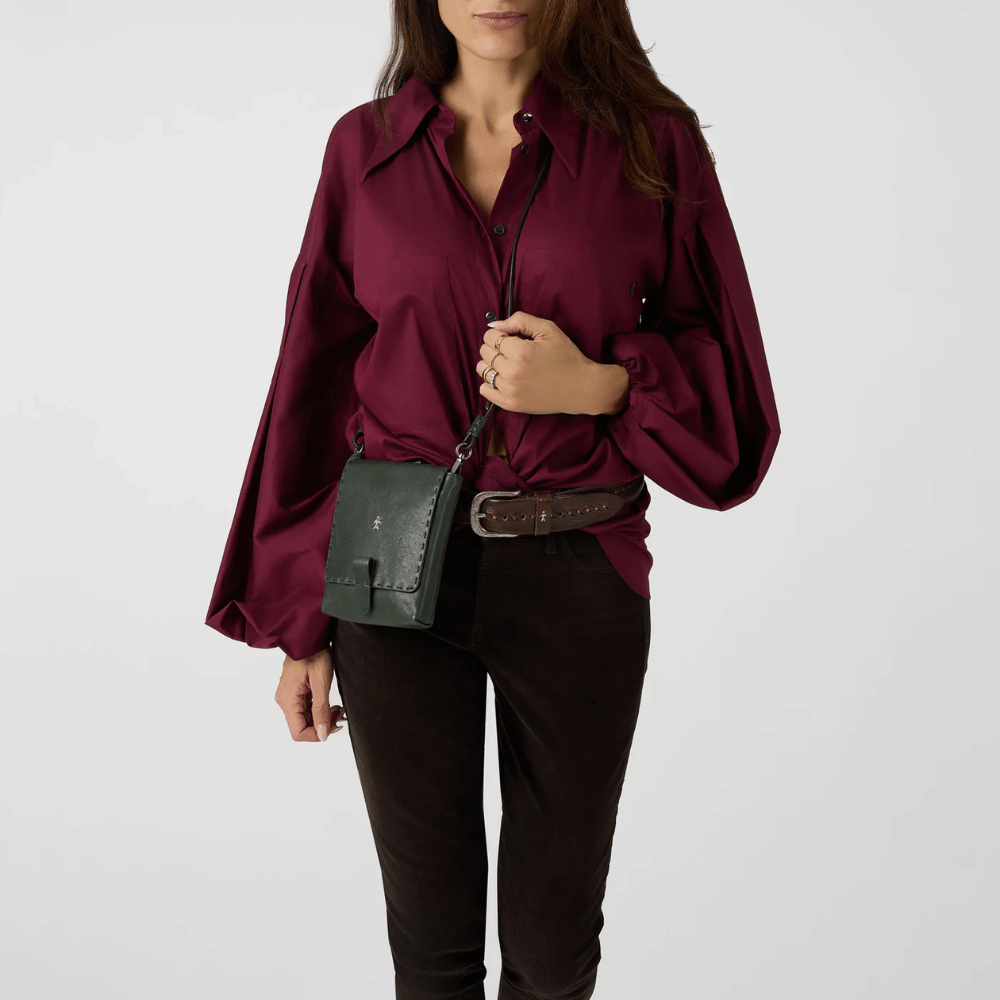 Henry Beguelin Toast Mini Crossbody Leather Bag in Menta Green BD6012 HENRY BEGUELIN Designer fashion handbags shop online and in store High End fashion boutique Sydney Australia Riada Concept