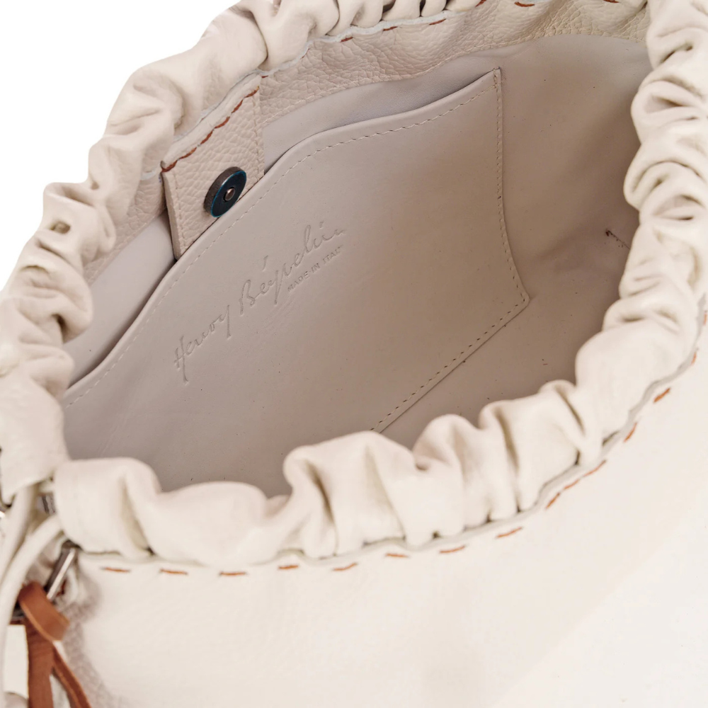 Bag Clutch Arricciato Muflone in Gesso