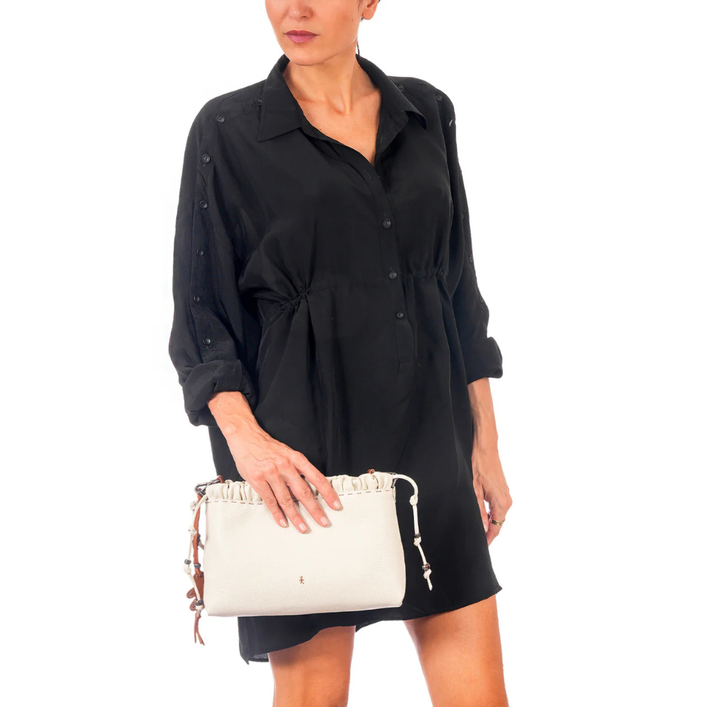 Bag Clutch Arricciato Muflone in Gesso