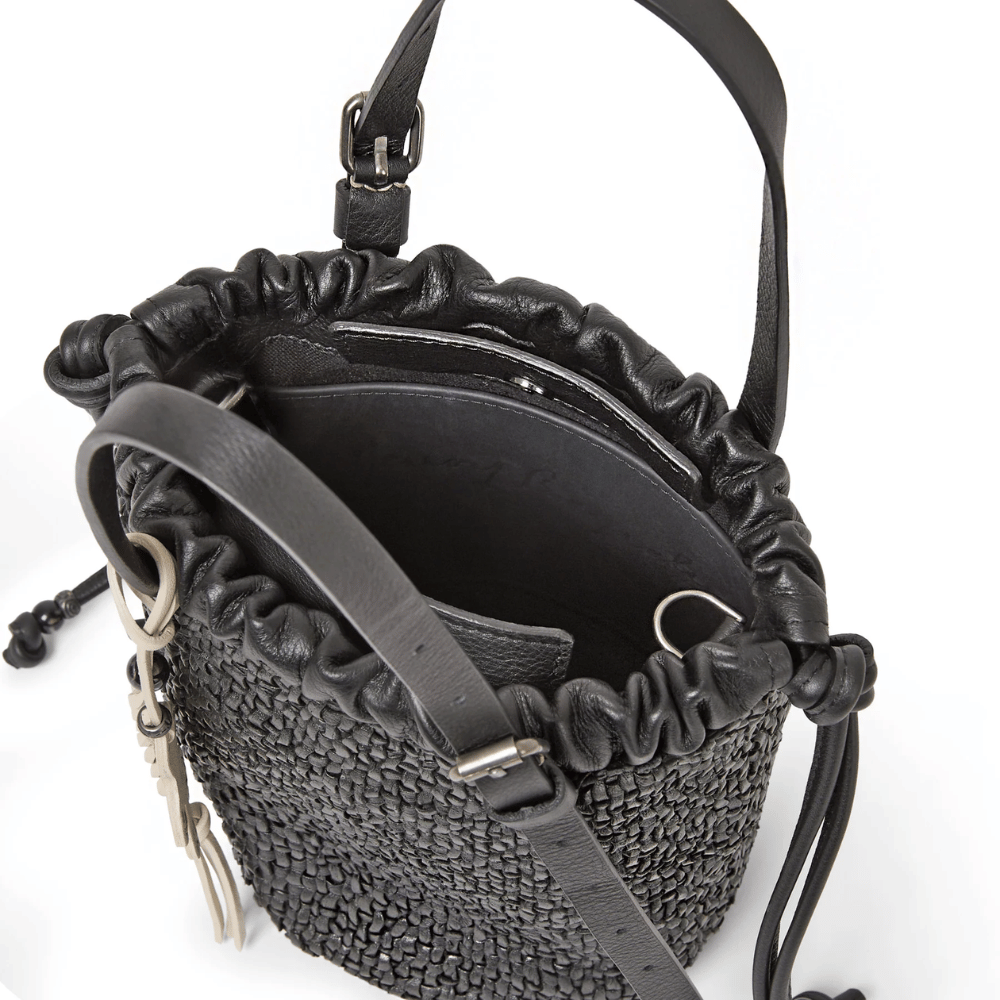 Henry Beguelin Secchiello Arricciato Intreccio Madreperla Bag in Black BD5928 HENRY BEGUELIN Designer fashion handbags shop online and in store High End fashion boutique Sydney Australia Riada Concept