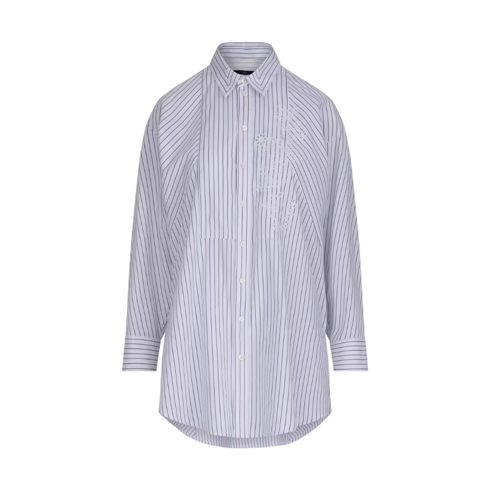HIGH Cultivate Striped Cotton Poplin Shirt in Blue and White Stripe HIGH OFFICIAL Designer fashion shop online and in store High End fashion boutique Sydney Australia Riada Concept
