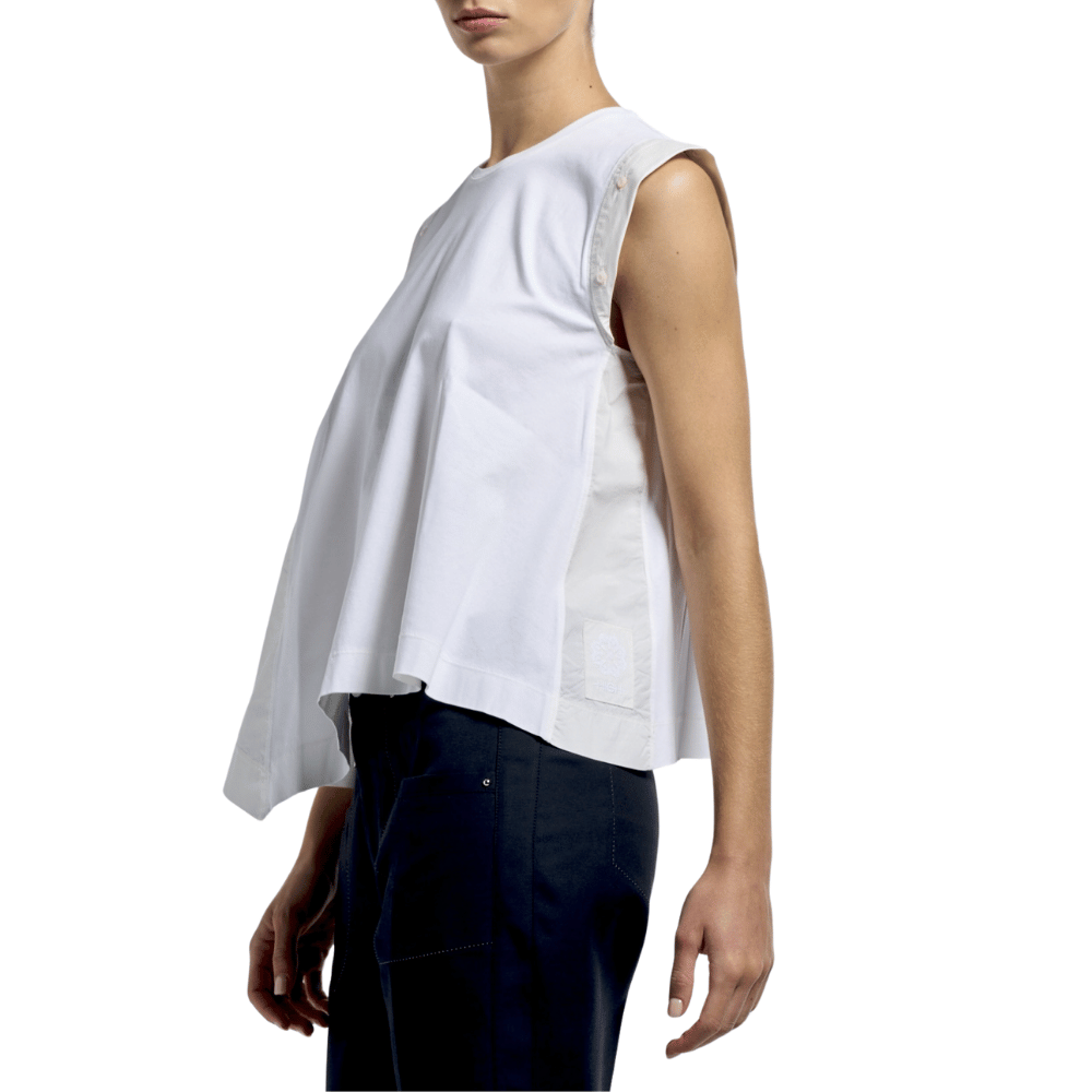 HIGH Tremble Cap Sleeve Tee in Bianco Latte HIGH OFFICIAL Designer fashion shop online and in store High End fashion boutique Sydney Australia Riada Concept