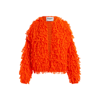 Essentiel Antwerp Hinwood Oversized Loop Stitch Knit Cardigan in Bright Orange ESSENTIEL ANTWERP Designer fashion shop online and in store High End fashion boutique Sydney Australia Riada Concept