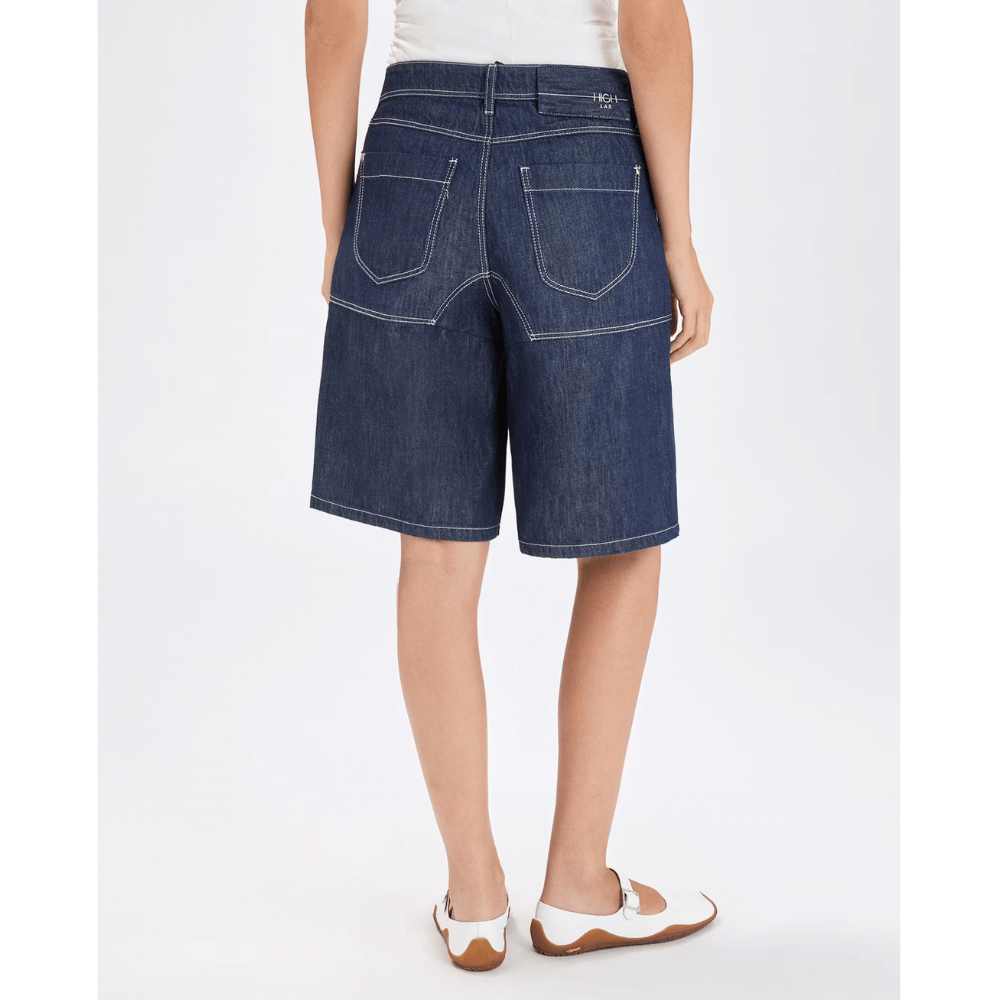 HIGH Everyday Couture Hitcher Denim Bermuda Shorts in Indigo - International designer fashion boutique Australia Riada Concept Woollahra