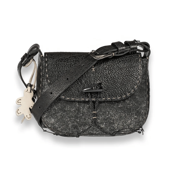 Henry Beguelin Ileana Small Patch Lux Vintage Crossbody Bag in Black HENRY BEGUELIN Designer fashion handbags shop online and in store High End fashion boutique Sydney Australia Riada Concept