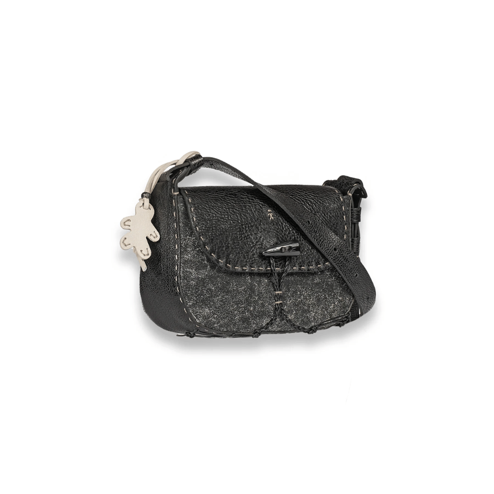 Henry Beguelin Ileana Small Patch Lux Vintage Crossbody Bag in Black HENRY BEGUELIN Designer fashion handbags shop online and in store High End fashion boutique Sydney Australia Riada Concept