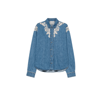 Forte Forte Embroidered Denim Boxy Shirt Celeste – International designer fashion boutique Australia Riada Concept Woollahra