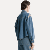 Forte Forte Embroidered Denim Boxy Shirt Celeste – International designer fashion boutique Australia Riada Concept Woollahra