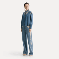 Forte Forte Embroidered Denim Boxy Shirt Celeste – International designer fashion boutique Australia Riada Concept Woollahra