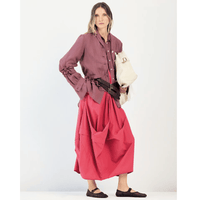 HIGH Everyday Couture Inlay Cotton Poplin Balloon Dress in Bright Rose - International designer fashion boutique Australia Riada Concept Woollahra