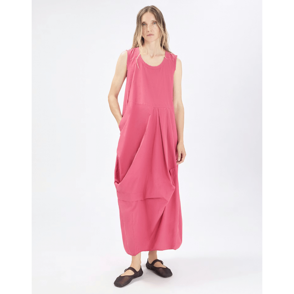 HIGH Everyday Couture Inlay Cotton Poplin Balloon Dress in Bright Rose - International designer fashion boutique Australia Riada Concept Woollahra