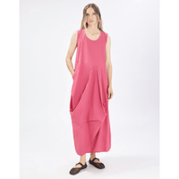 HIGH Everyday Couture Inlay Cotton Poplin Balloon Dress in Bright Rose - International designer fashion boutique Australia Riada Concept Woollahra