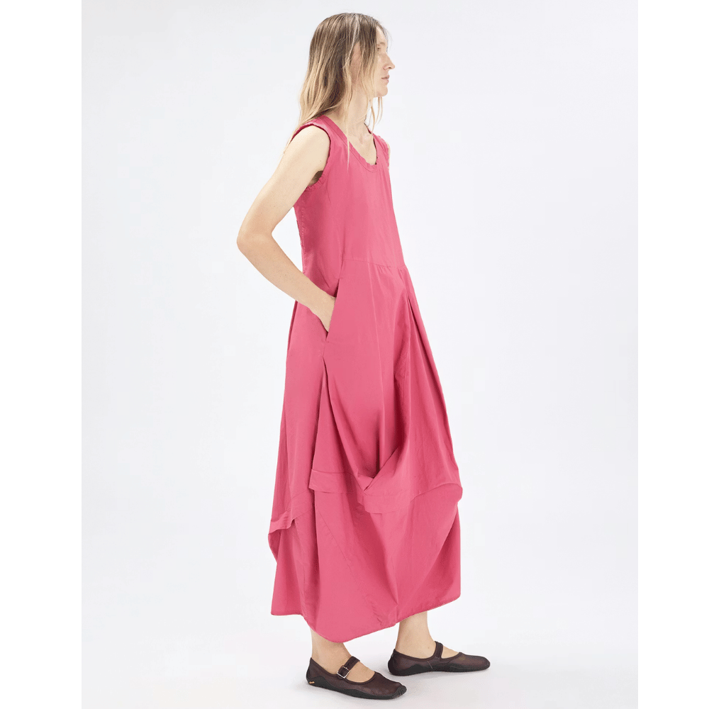 HIGH Everyday Couture Inlay Cotton Poplin Balloon Dress in Bright Rose - International designer fashion boutique Australia Riada Concept Woollahra
