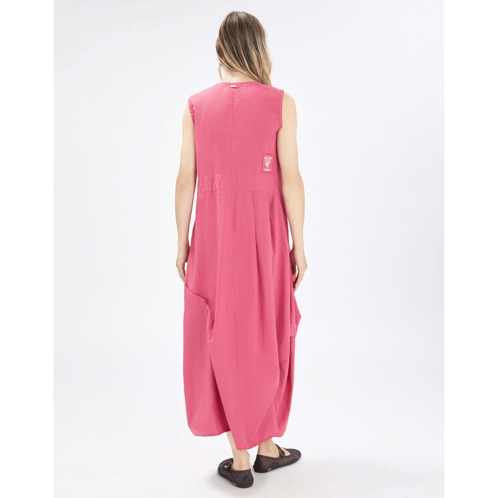 HIGH Everyday Couture Inlay Cotton Poplin Balloon Dress in Bright Rose - International designer fashion boutique Australia Riada Concept Woollahra