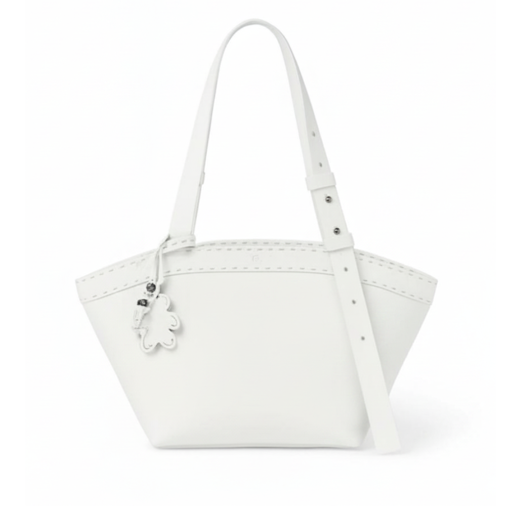 Henry Beguelin Jar Medium Leather Shoulder Bag in Gesso