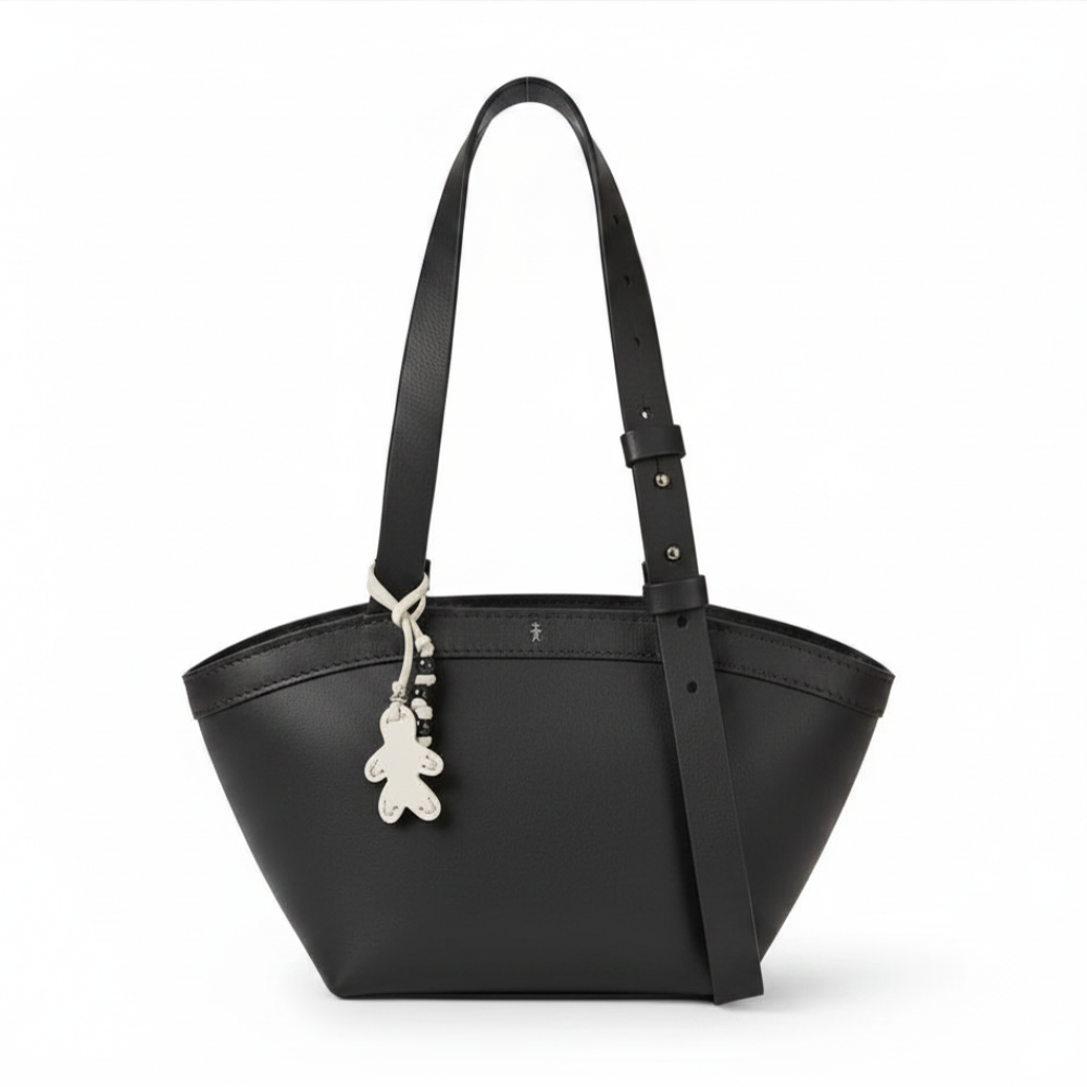 Henry Beguelin Jar Medium Leather Shoulder Bag in Nero
