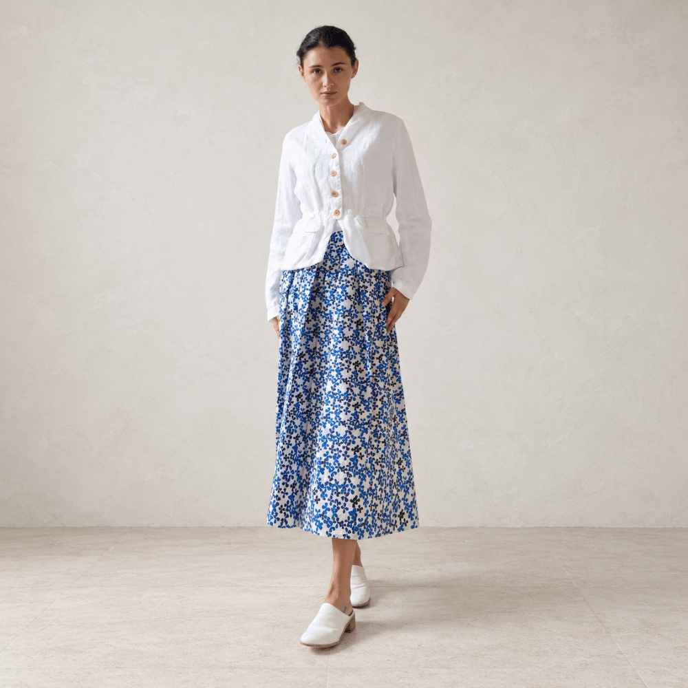 Hannoh Wessel JESSICA Adjustable-Waist Linen Jacket in White