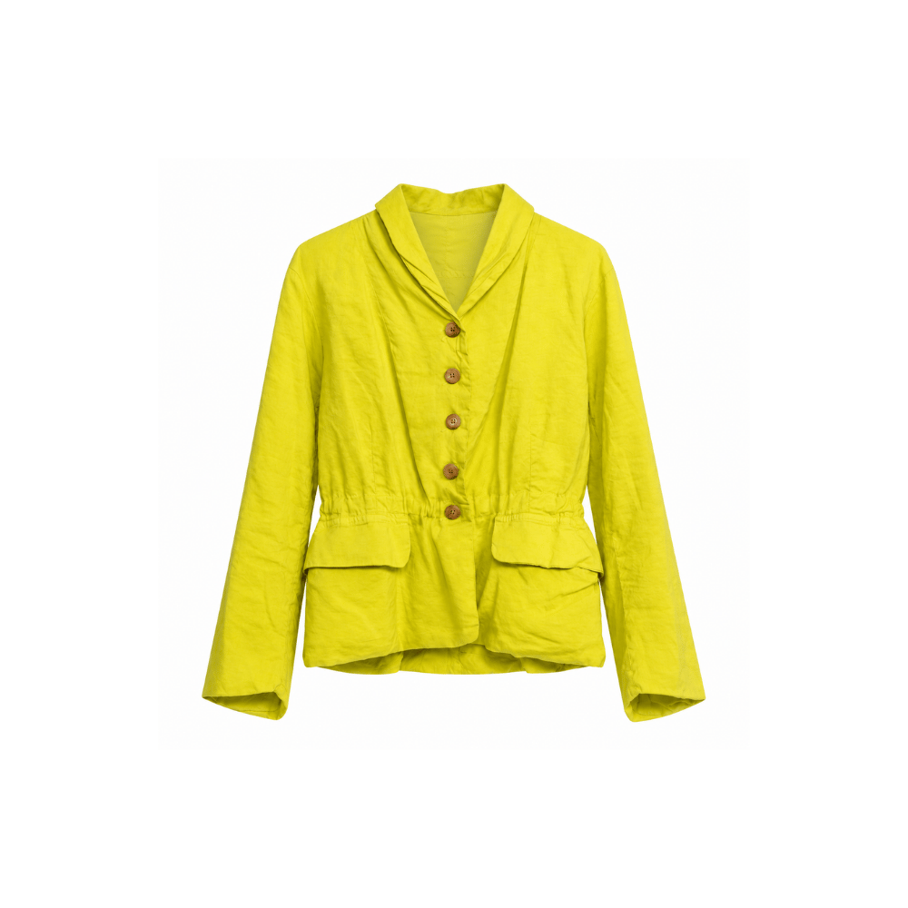 Hannoh Wessel JUNE Adjustable-Waist Linen Silk Jacket in Lime