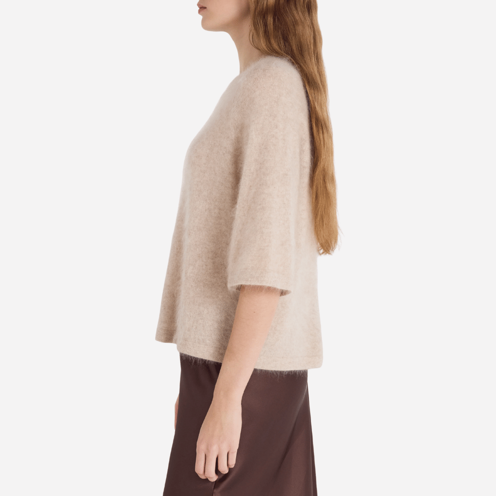 Absolut Cashmere Jenna Short Sleeve Sweater in Oat – International designer fashion boutique Australia Riada Concept Woollahra