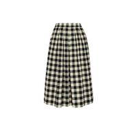 Hannoh Wessel Jules Check Cotton Midi Skirt in Black and Cream – International designer fashion boutique Australia Riada Concept Woollahra