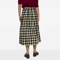Hannoh Wessel Jules Check Cotton Midi Skirt in Black and Cream – International designer fashion boutique Australia Riada Concept Woollahra