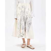 HIGH Everyday Couture Juxtapose Printed Midi Skirt in Ivory - International designer fashion boutique Australia Riada Concept Woollahra
