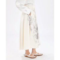 HIGH Everyday Couture Juxtapose Printed Midi Skirt in Ivory - International designer fashion boutique Australia Riada Concept Woollahra