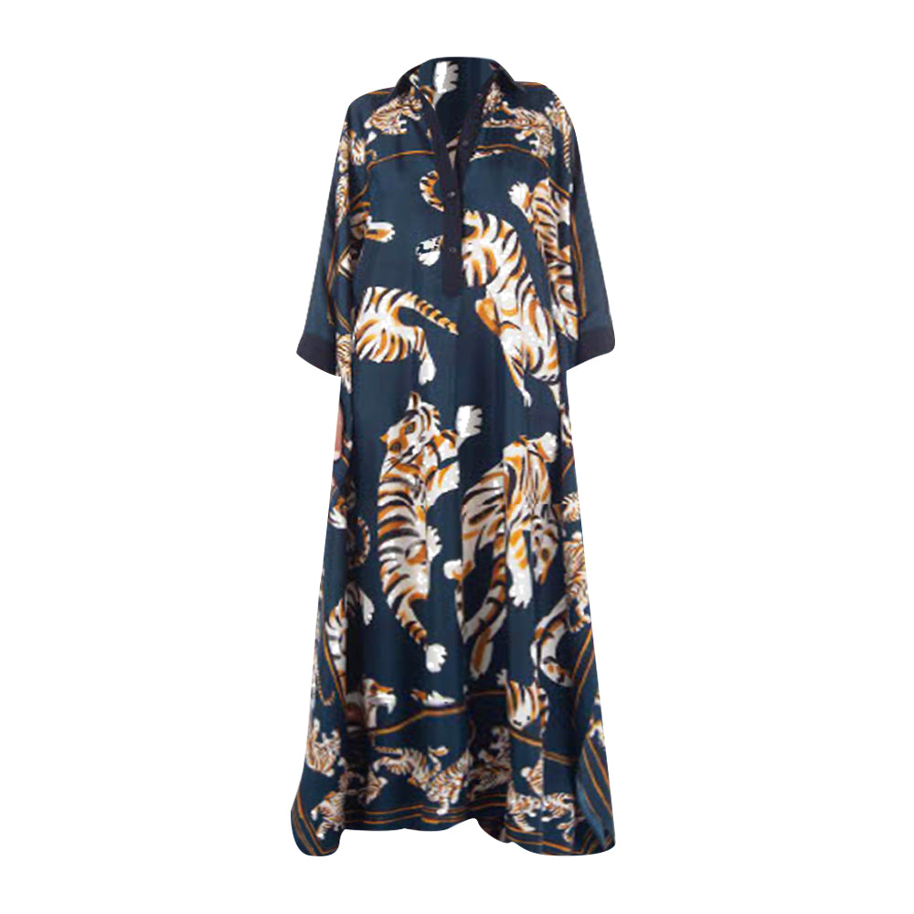 Kafka long dress in navy