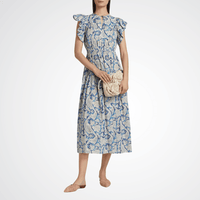 Ulla Johnson Kairi Flutter Sleeve Midi Dress in Ciel ULLA JOHNSON Designer fashion shop online and in store High End fashion boutique Sydney Australia Riada Concept