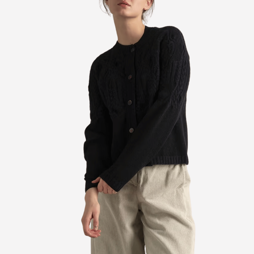 Hannoh Wessel Karlotta Cashmere Cardigan in Navy Black – International designer fashion boutique Australia Riada Concept Woollahra