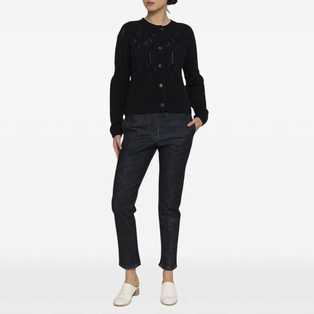 Hannoh Wessel Karlotta Cashmere Cardigan in Navy Black – International designer fashion boutique Australia Riada Concept Woollahra