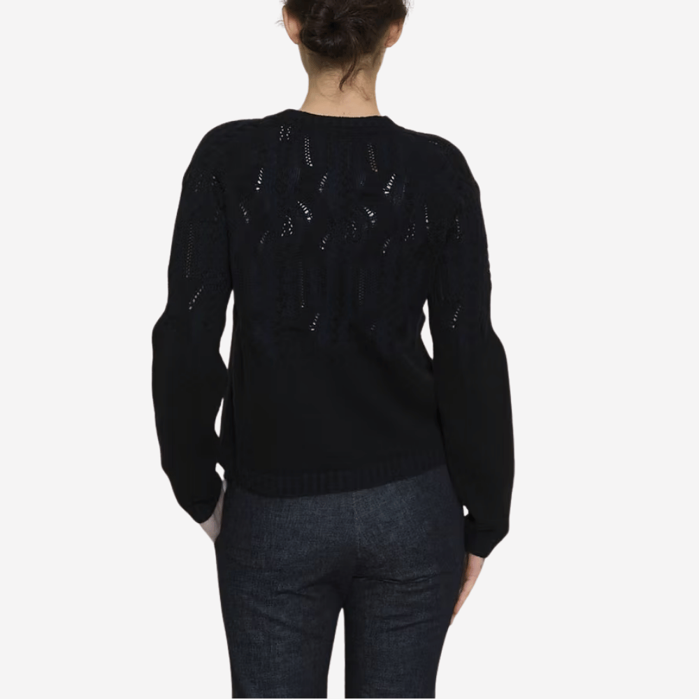 Hannoh Wessel Karlotta Cashmere Cardigan in Navy Black – International designer fashion boutique Australia Riada Concept Woollahra
