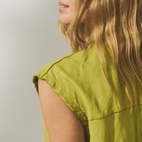 Transit Par Such Leather Panelled Vest in Lime Transit Par Such at Riada Concept Designer fashion shop online and in store High End fashion boutique Sydney Australia Riada Concept