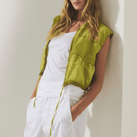 Transit Par Such Leather Panelled Vest in Lime Transit Par Such at Riada Concept Designer fashion shop online and in store High End fashion boutique Sydney Australia Riada Concept