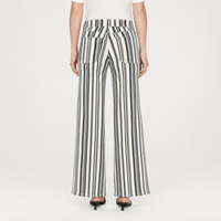 FRAME Le Slim Palazzo Modernist Pocket Jeans in Navy Stripe at Riada Concept. High-rise striped wide-leg denim with flat patch pockets - back view
