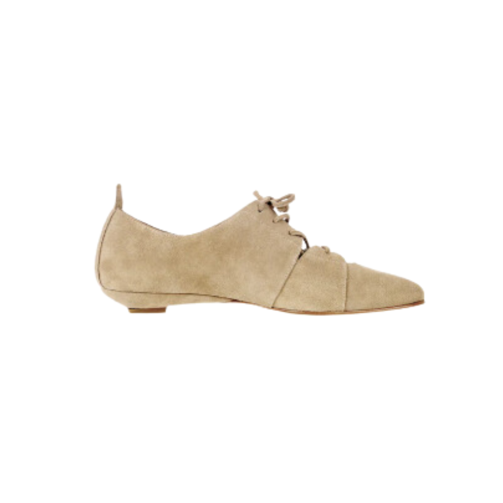 Shoes Lace-up Camoscio Vintage in Beige
