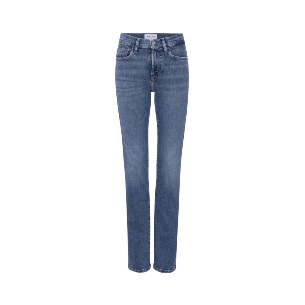 Le high straight jeans in daphne blue