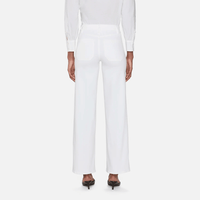 FRAME Le Slim Palazzo Modernist Pocket in White — high-rise wide-leg jeans in stretch cotton blend, featuring modernist front pockets, full-length flare, and quiet-luxury tailoring FRAME designer denim, luxury jeans boutique Sydney Australia Riada Concept Woollahra