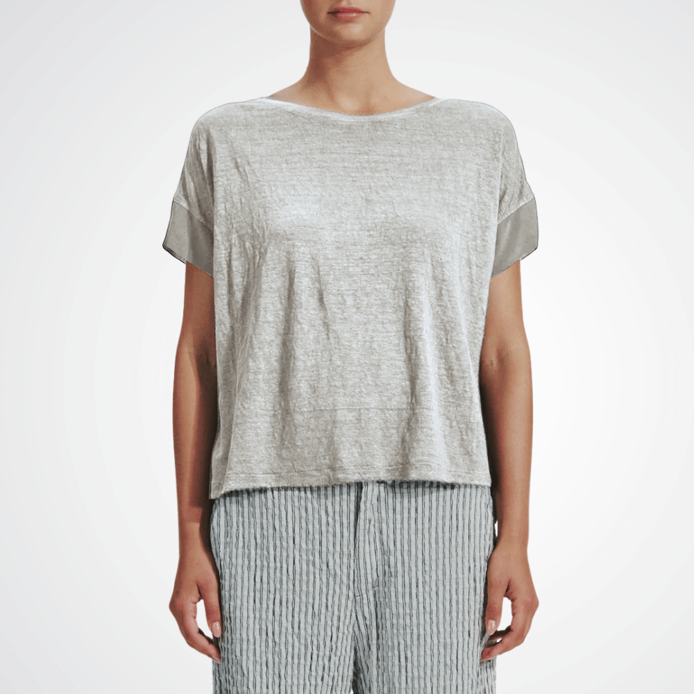 TRANSIT PAR SUCH Linen Box Tee in Sand Beige K201 Transit Par Such at Riada Concept Designer fashion shop online and in store High End fashion boutique Sydney Australia Riada Concept
