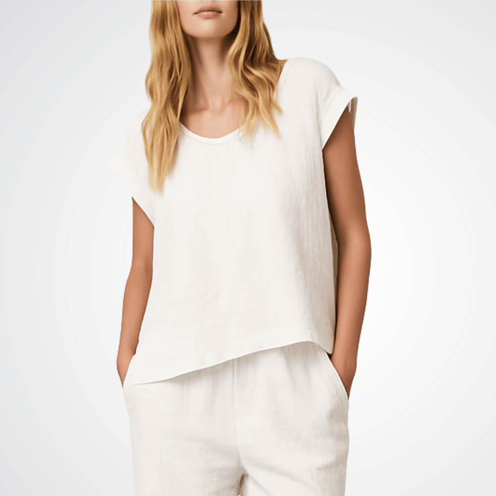 Transit Par Such Linen Cap Sleeve Top in White Transit Par Such at Riada Concept Designer fashion shop online and in store High End fashion boutique Sydney Australia Riada Concept