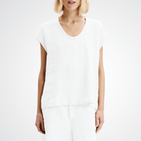 Transit Par Such Linen Cap Sleeve Top in White Transit Par Such at Riada Concept Designer fashion shop online and in store High End fashion boutique Sydney Australia Riada Concept