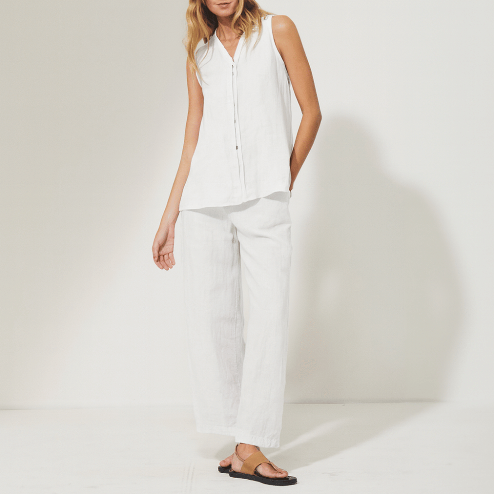 TRANSIT PAR SUCH Linen Sleeveless Top in White Transit Par Such at Riada Concept Designer fashion shop online and in store High End fashion boutique Sydney Australia Riada Concept